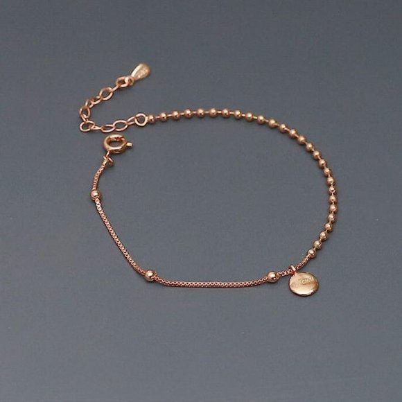 NEW Rose Gold/Sterling Silver Lucky Bead Bracelet - Picture 7 of 8